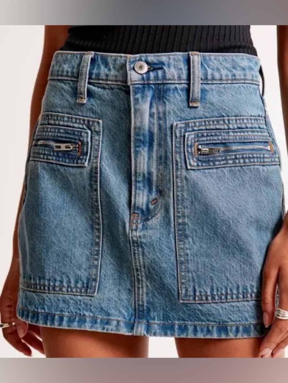 Abercrombie Cargo Pocket Denim Mini Skirt